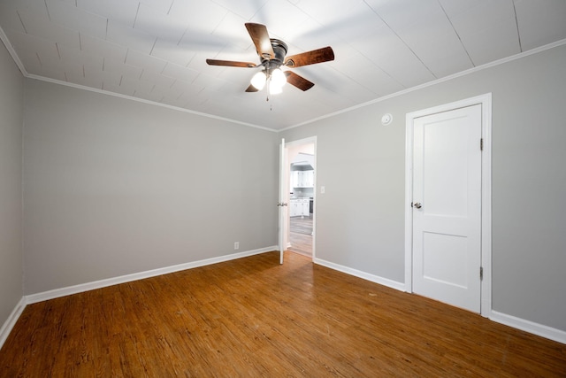 594 Prater Rd, Rossville, GA 30741 - empty room with ceiling fan, ornamental molding, and wood finished floors