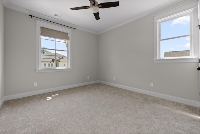 1784 River Breeze Dr, Soddy Daisy, TN 37379 - unfurnished room with ceiling fan, carpet, and ornamental molding