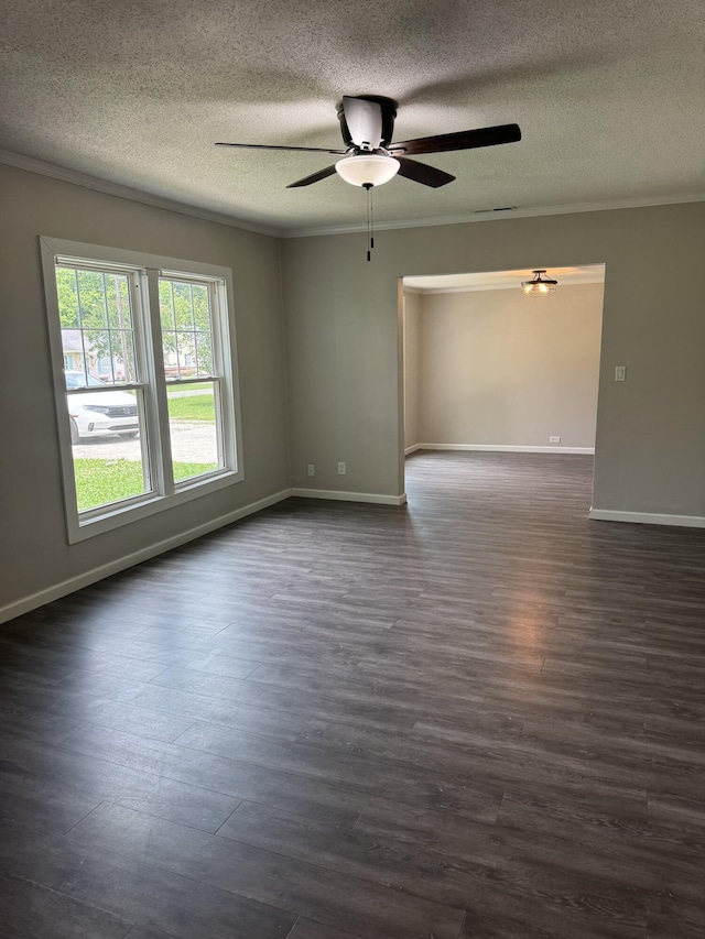 115 Palm Beach Ave, Rossville, GA 30741 - empty room with a textured ceiling, dark wood-type flooring, and a ceiling fan
