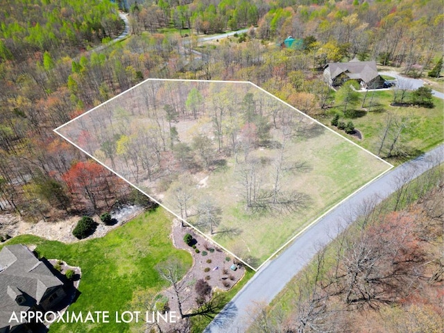0 Tunnie Pt, Dunlap, TN 37327 - aerial overview of property's location with property boundaries highlighted and a heavily wooded area