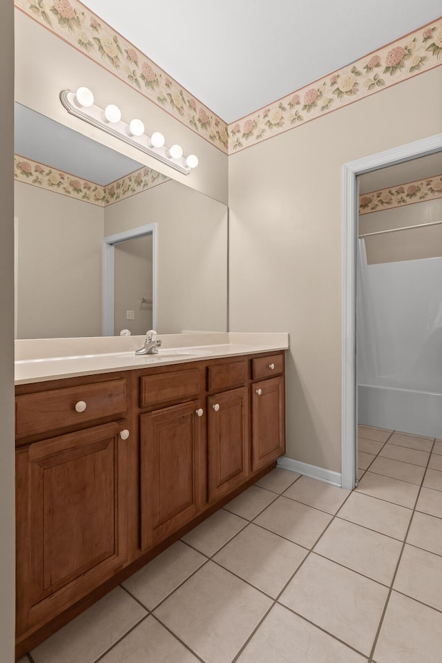 6276 Amber Brook Dr, Hixson, TN 37343 - full bathroom with vanity and tile patterned floors