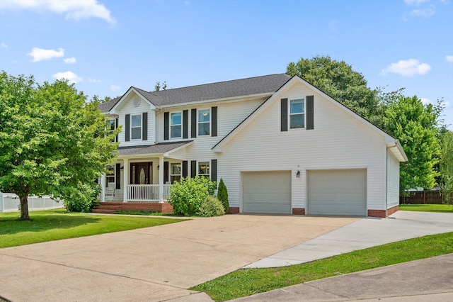 7470 Jester Ct, Ooltewah, TN 37363 - view of front facade featuring a porch, driveway, and a garage