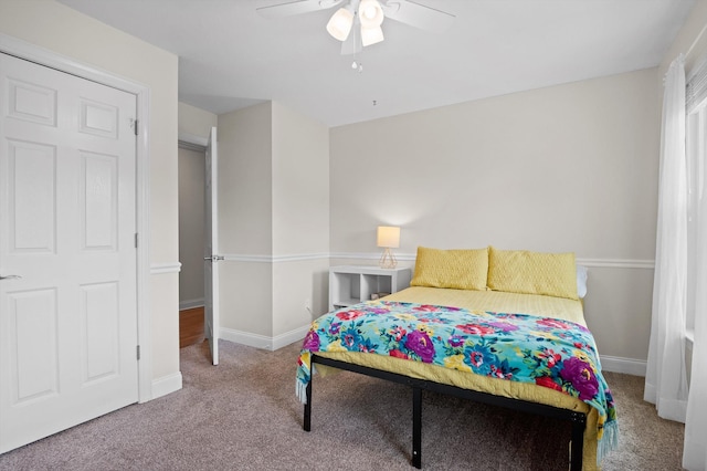 7470 Jester Ct, Ooltewah, TN 37363 - carpeted bedroom with baseboards and ceiling fan