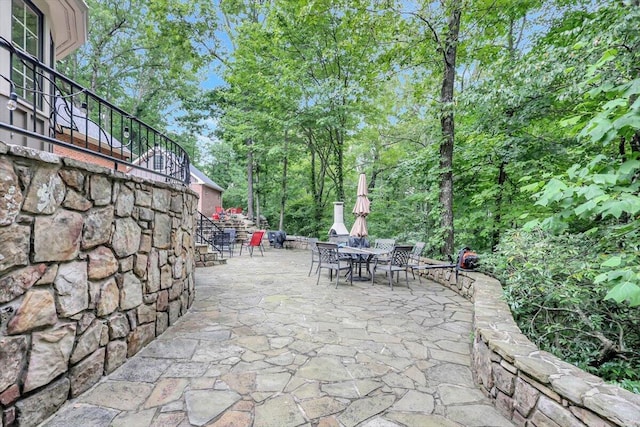 5 Woodland Way, Chattanooga, TN 37419 - view of patio / terrace with stairway and outdoor dining space