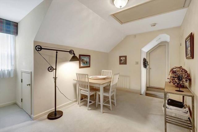 5 Woodland Way, Chattanooga, TN 37419 - carpeted dining area with attic access and lofted ceiling