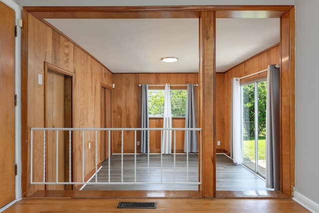 4412 Live Oak Ln, Chattanooga, TN 37411 - entryway featuring wooden walls and wood finished floors