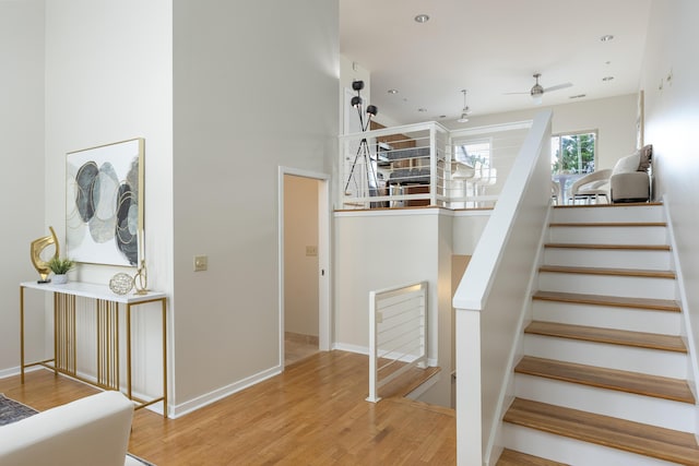 844 E 8th St, Chattanooga, TN 37403 - staircase featuring ceiling fan and wood finished floors