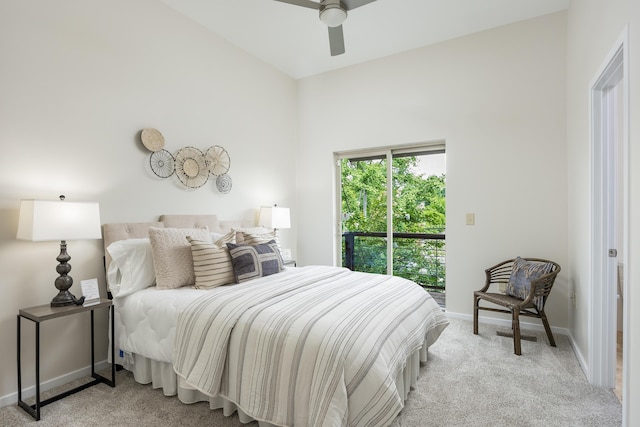 844 E 8th St, Chattanooga, TN 37403 - bedroom featuring carpet floors, access to outside, and a ceiling fan