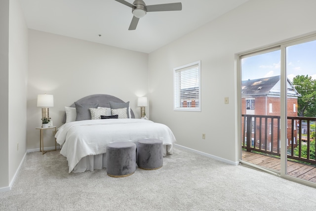844 E 8th St, Chattanooga, TN 37403 - bedroom featuring access to outside, carpet floors, and ceiling fan