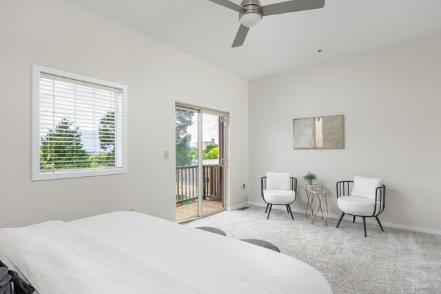 844 E 8th St, Chattanooga, TN 37403 - bedroom with access to exterior, carpet flooring, and a ceiling fan