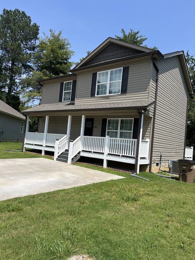 204 Roslyn Ct, Dalton, GA 30720 - view of front of home featuring a porch, a front lawn, and crawl space