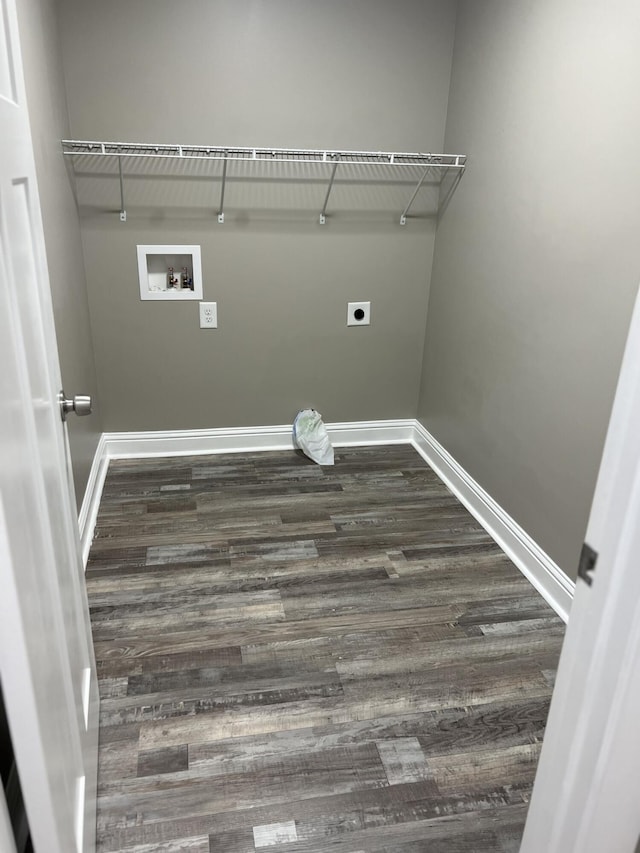 204 Roslyn Ct, Dalton, GA 30720 - laundry room featuring electric dryer hookup, dark wood-type flooring, and hookup for a washing machine