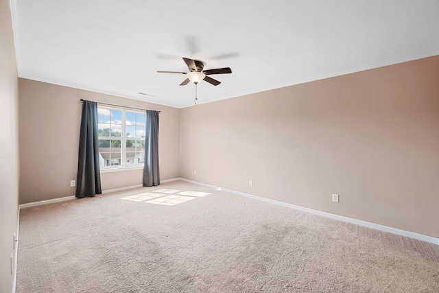 4429 Kayla Cir, Chattanooga, TN 37406 - spare room with ceiling fan, ornamental molding, and light colored carpet