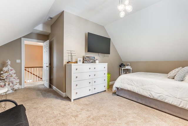 234 Holcomb Rd, Ringgold, GA 30736 - bedroom with lofted ceiling and carpet floors