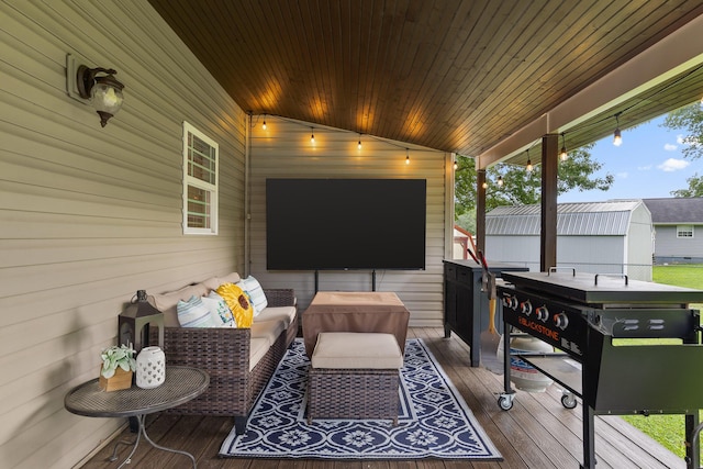 220 Charlene Pl, South Pittsburg, TN 37380 - deck featuring an outdoor living space and area for grilling