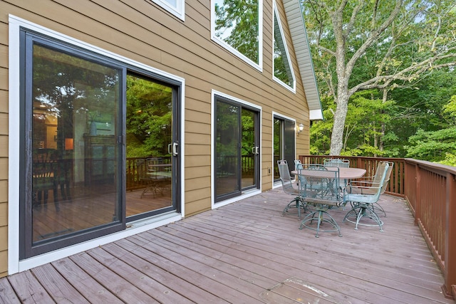 68 Bluff View Dr, Dunlap, TN 37327 - wooden deck featuring outdoor dining area
