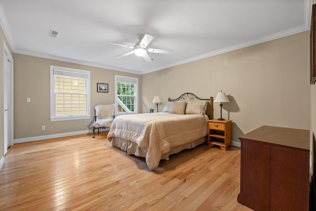 68 Bluff View Dr, Dunlap, TN 37327 - bedroom featuring light wood finished floors, crown molding, and ceiling fan