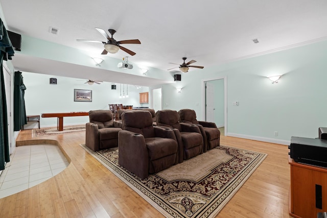 68 Bluff View Dr, Dunlap, TN 37327 - cinema room with light wood-type flooring and ceiling fan