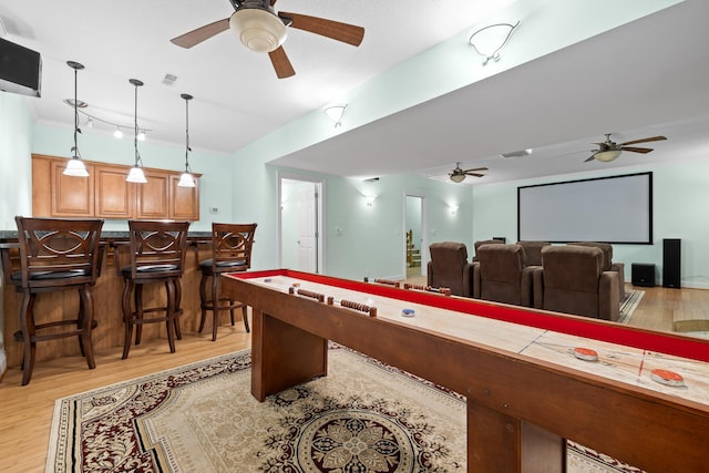 68 Bluff View Dr, Dunlap, TN 37327 - rec room with ceiling fan and light wood-type flooring
