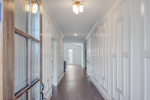 101 Lemonade St, Chattanooga, TN 37421 - corridor featuring dark wood finished floors, recessed lighting, and ornamental molding