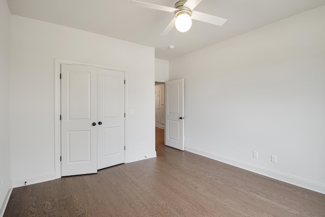 101 Lemonade St, Chattanooga, TN 37421 - unfurnished bedroom with wood finished floors, a closet, and a ceiling fan