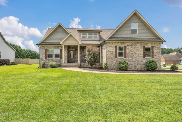 386 Twelve Oaks Dr, Rock Spring, GA 30739 - craftsman inspired home featuring brick siding, a shingled roof, and covered porch