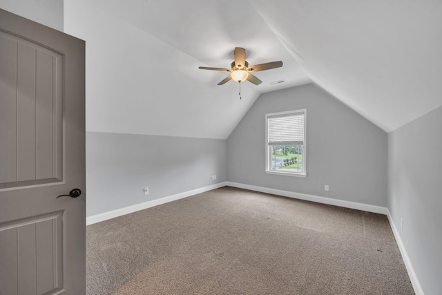 386 Twelve Oaks Dr, Rock Spring, GA 30739 - bonus room featuring ceiling fan, carpet floors, and vaulted ceiling