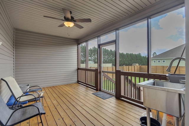 386 Twelve Oaks Dr, Rock Spring, GA 30739 - sunroom with a ceiling fan