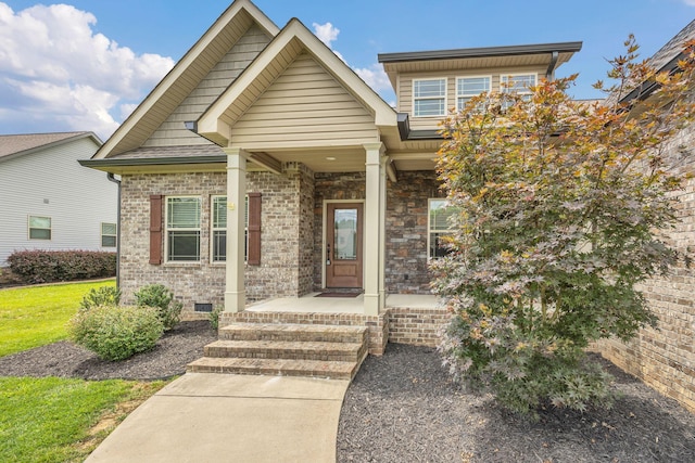 386 Twelve Oaks Dr, Rock Spring, GA 30739 - view of front facade featuring brick siding and crawl space