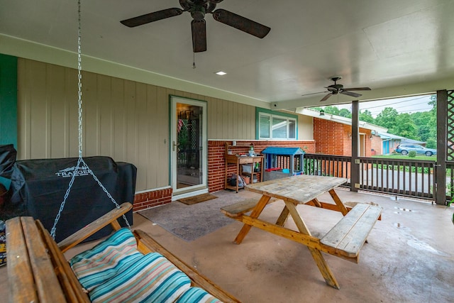 1027 Crestridge Dr, Rossville, GA 30741 - view of patio / terrace featuring a ceiling fan