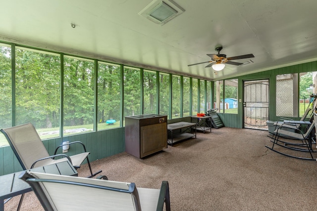 1027 Crestridge Dr, Rossville, GA 30741 - sunroom / solarium featuring a ceiling fan
