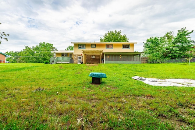 1027 Crestridge Dr, Rossville, GA 30741 - rear view of property featuring a sunroom, a deck, and brick siding