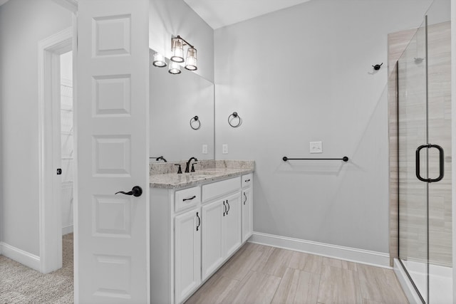 3480 Travertine Ln, Chattanooga, TN 37405 - bathroom featuring vanity and a shower stall