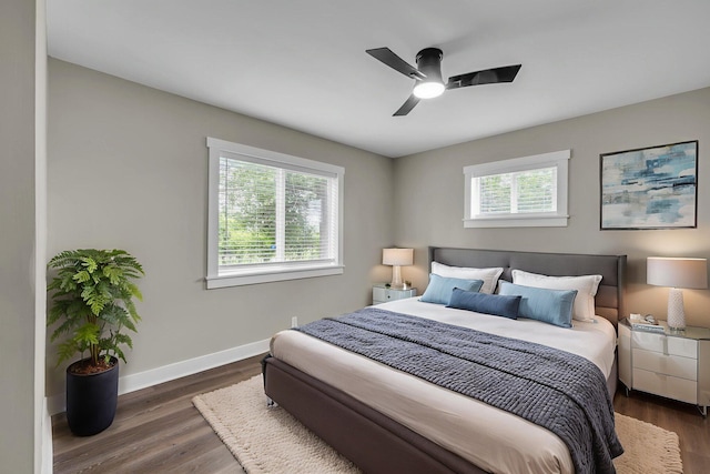 185 Block Rd, Rossville, GA 30741 - bedroom featuring multiple windows, wood finished floors, and ceiling fan