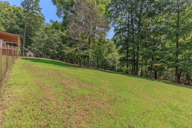 1103 Monroe Green Rd, Trion, GA 30753 - view of yard with a forest view and a shed