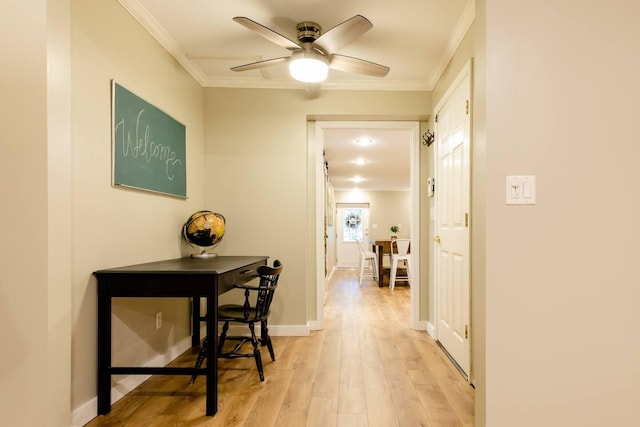 957 Elaine Trl, Chattanooga, TN 37421 - hall with light wood-type flooring and crown molding