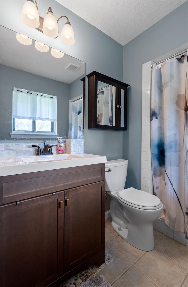 1008 Panorama Dr, Chattanooga, TN 37421 - bathroom with vanity, tile patterned floors, and a shower with shower curtain