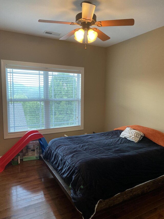 151 Holly Oak Ln, Ringgold, GA 30736 - bedroom with hardwood / wood-style flooring and a ceiling fan