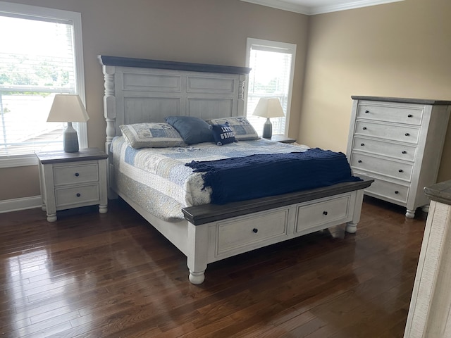 151 Holly Oak Ln, Ringgold, GA 30736 - bedroom featuring ornamental molding and dark wood-style floors
