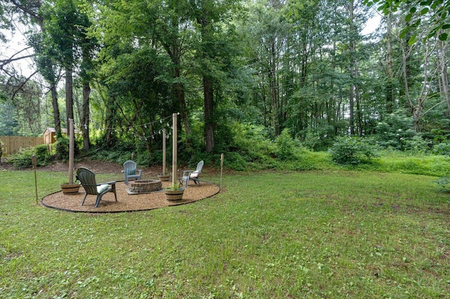 308 Pledger Pkwy, Lafayette, GA 30728 - view of yard with an outdoor fire pit