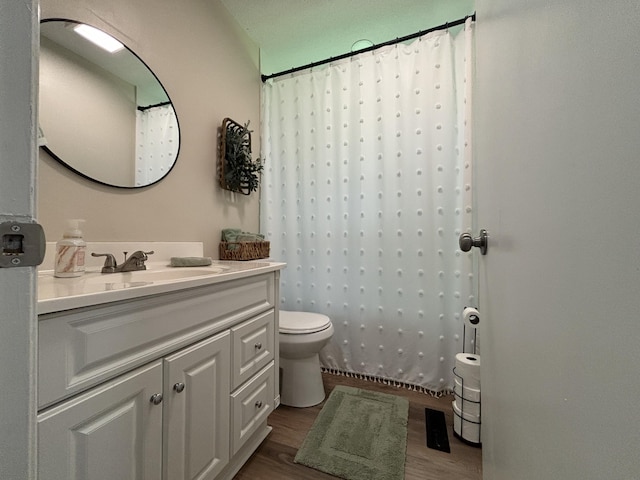87 Lawrence Dr, Ringgold, GA 30736 - bathroom featuring wood finished floors, vanity, and curtained shower