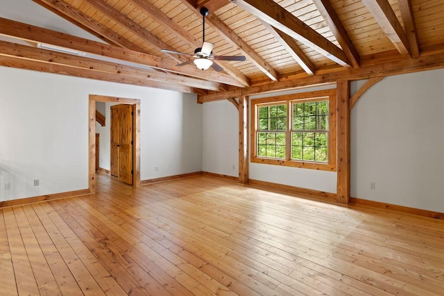 80 Tanya Ln, Dunlap, TN 37327 - empty room featuring wooden ceiling, light wood-style floors, and ceiling fan
