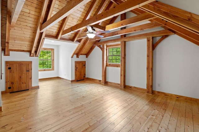 80 Tanya Ln, Dunlap, TN 37327 - bonus room featuring light wood-style flooring, wooden ceiling, and ceiling fan