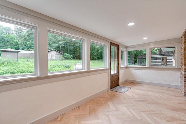 395 Robinson Ln, Decatur, TN 37322 - unfurnished sunroom with baseboards and recessed lighting