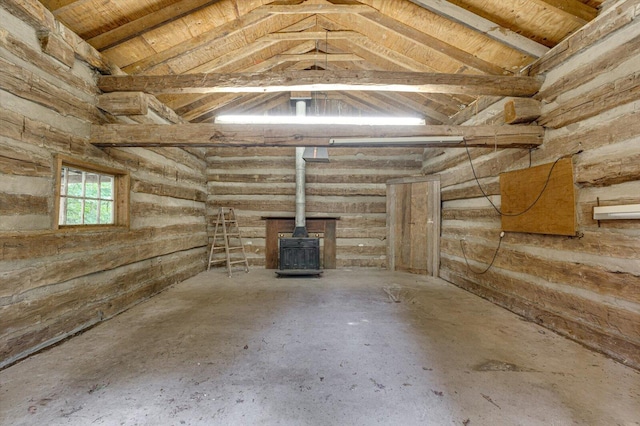 395 Robinson Ln, Decatur, TN 37322 - garage with a wood stove