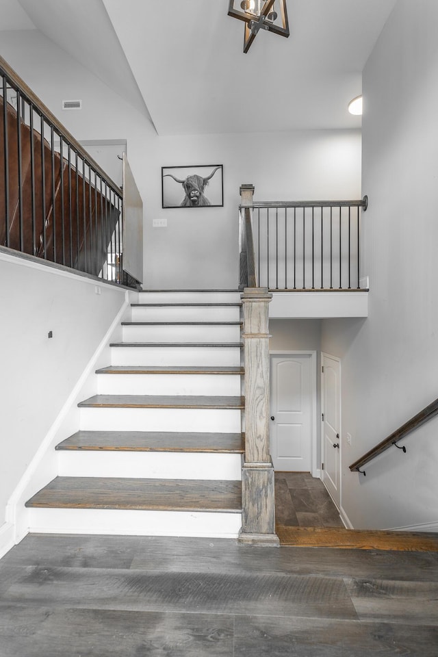 9600 Lovell Rd, Soddy Daisy, TN 37379 - staircase featuring wood finished floors
