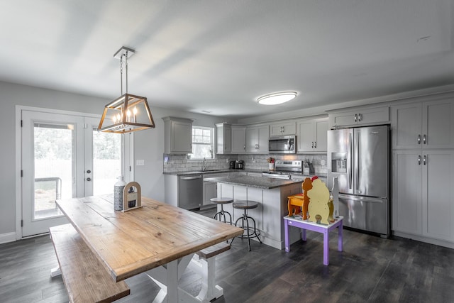 9600 Lovell Rd, Soddy Daisy, TN 37379 - dining room featuring dark wood-style floors and a chandelier