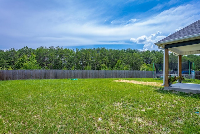 9600 Lovell Rd, Soddy Daisy, TN 37379 - fenced backyard featuring a trampoline