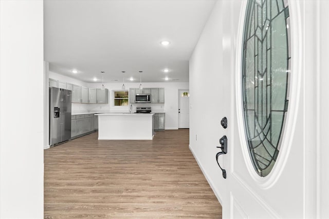 54 Austin Cir, Rossville, GA 30741 - foyer with light wood finished floors and recessed lighting