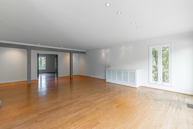 11216 Ooltewah Georgetown Rd, Georgetown, TN 37336 - spare room with crown molding, plenty of natural light, recessed lighting, and light wood-style flooring